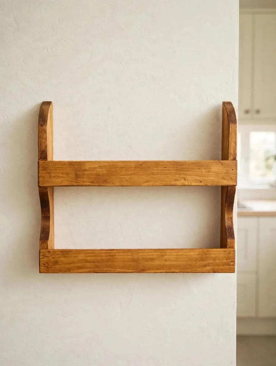 Handmade Wooden Wall Spice Rack - Image 2