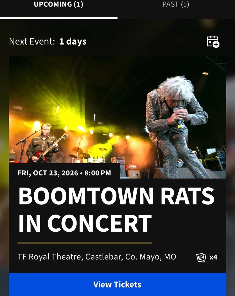 Tickets * 2 Boomtown Rats (Castlebar)