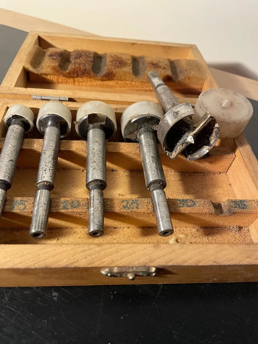 Vintage woodworking drill bit set 15mm-35mm - Image 1