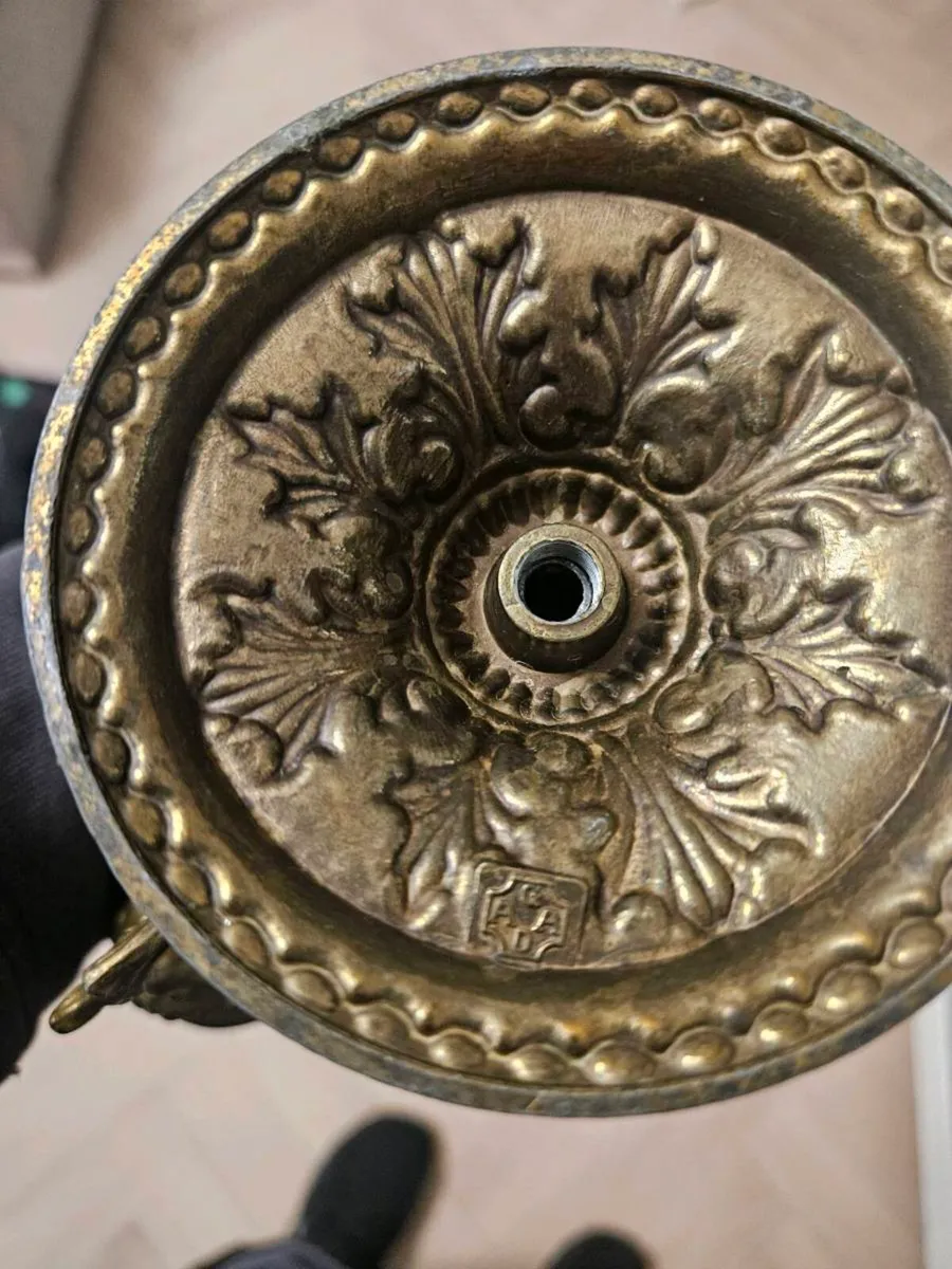 Vintage Italian Brass 3 Arm Candelahra Signed AGAD - Image 2