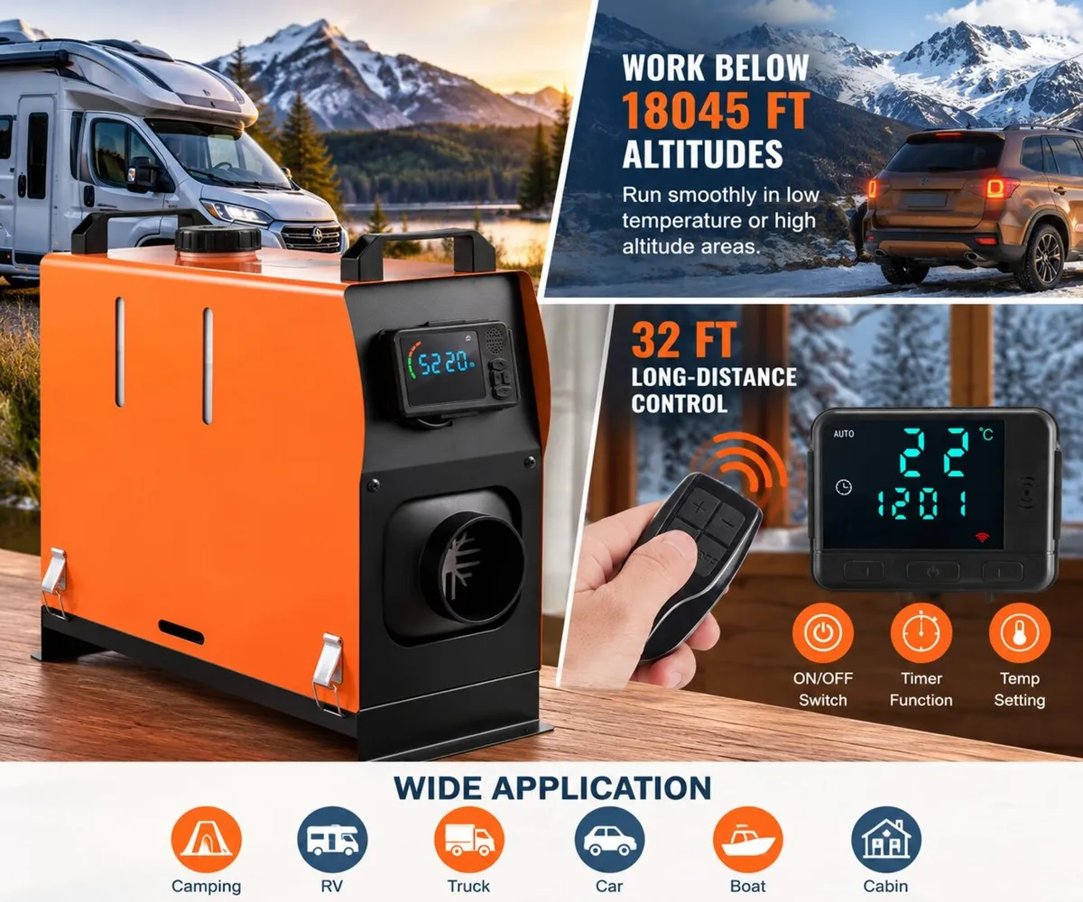 8KW Diesel Air Heater All-in-One 12V – Bluetooth A - Image 3