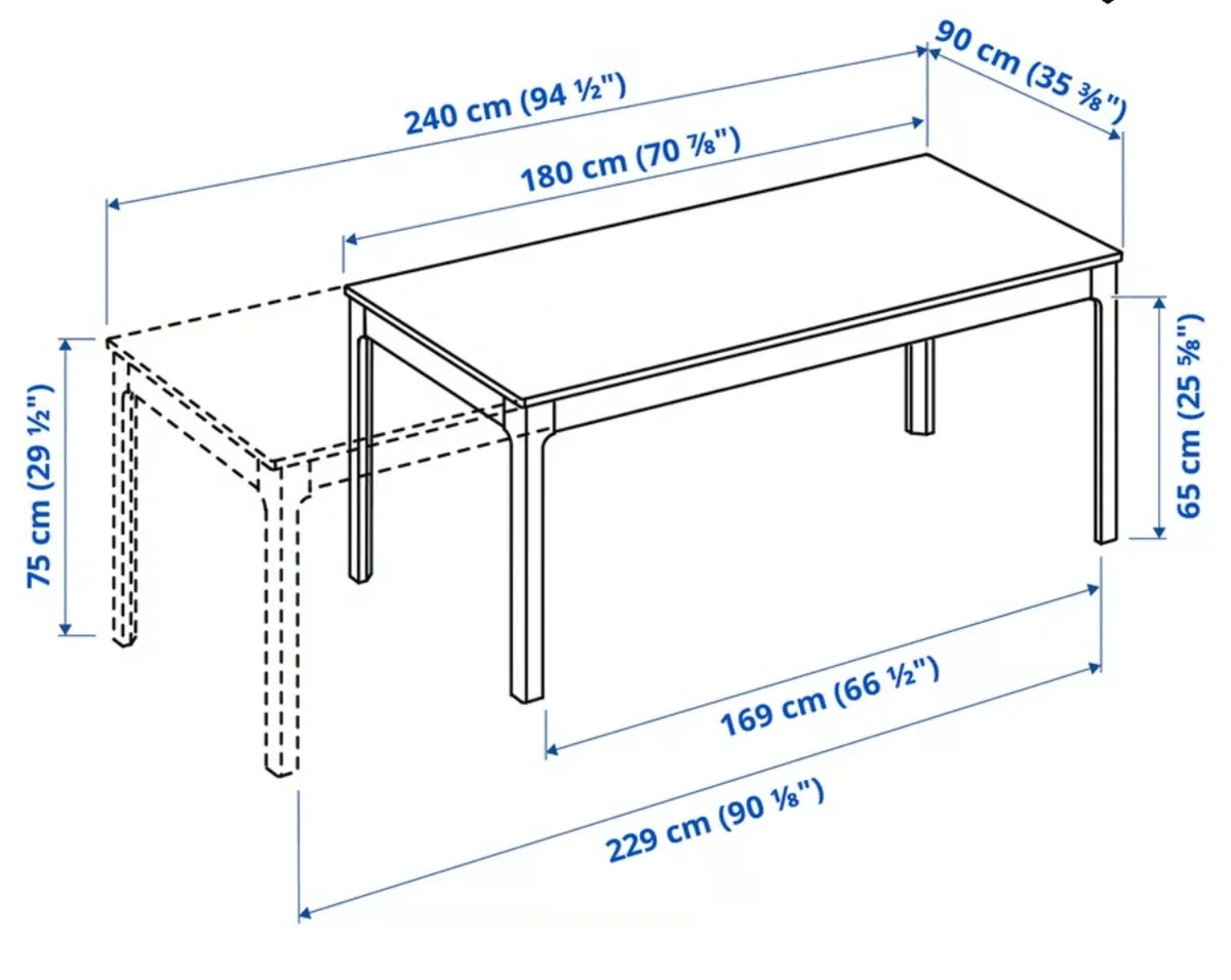 Ikea EKEDALEN 180/240x90cm Extendable Table - Image 2