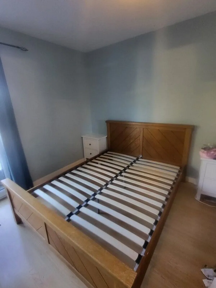King size wooden bed frame - Image 1