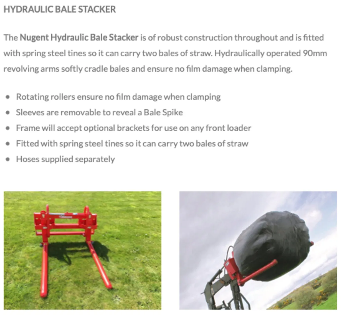 NEW Nugent Hydraulic Bale Stackers - Image 3