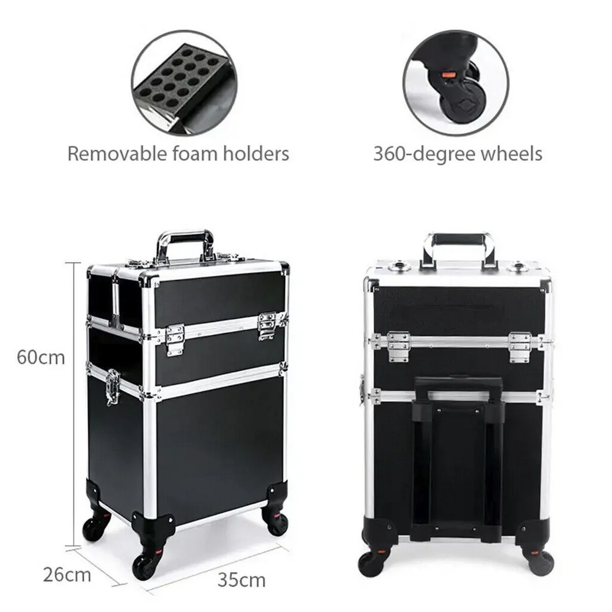 Cosmetic Case Makeup Trolley Beauty Organizer - Image 2