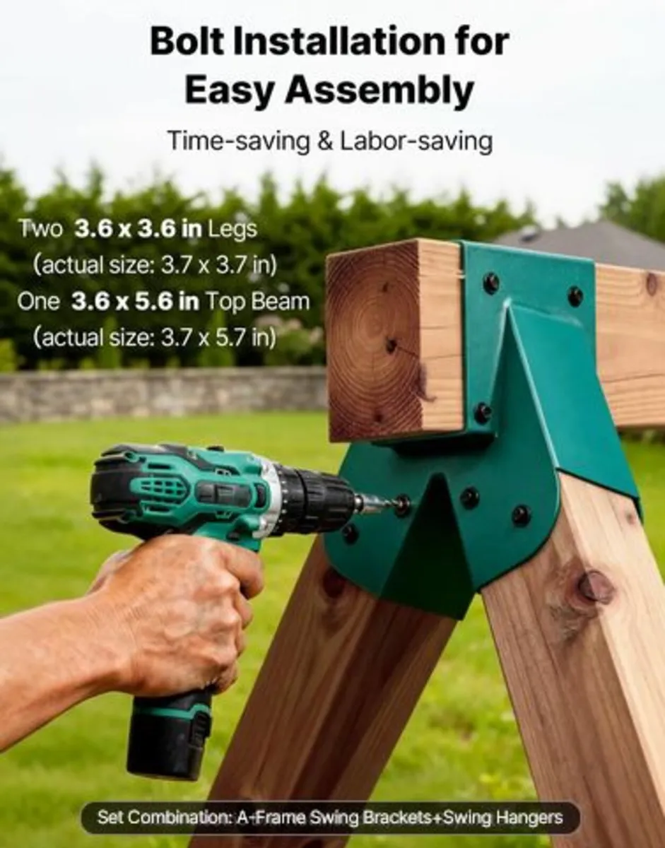 Swing Set Brackets,Heavy-Duty A-frame Set Hardware - Image 4