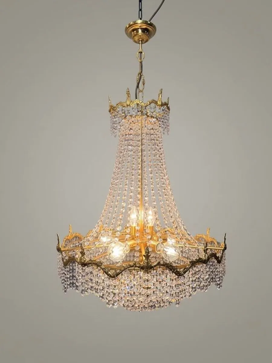 Empire Style Large Vintage French Cascading Chandelier - Image 1
