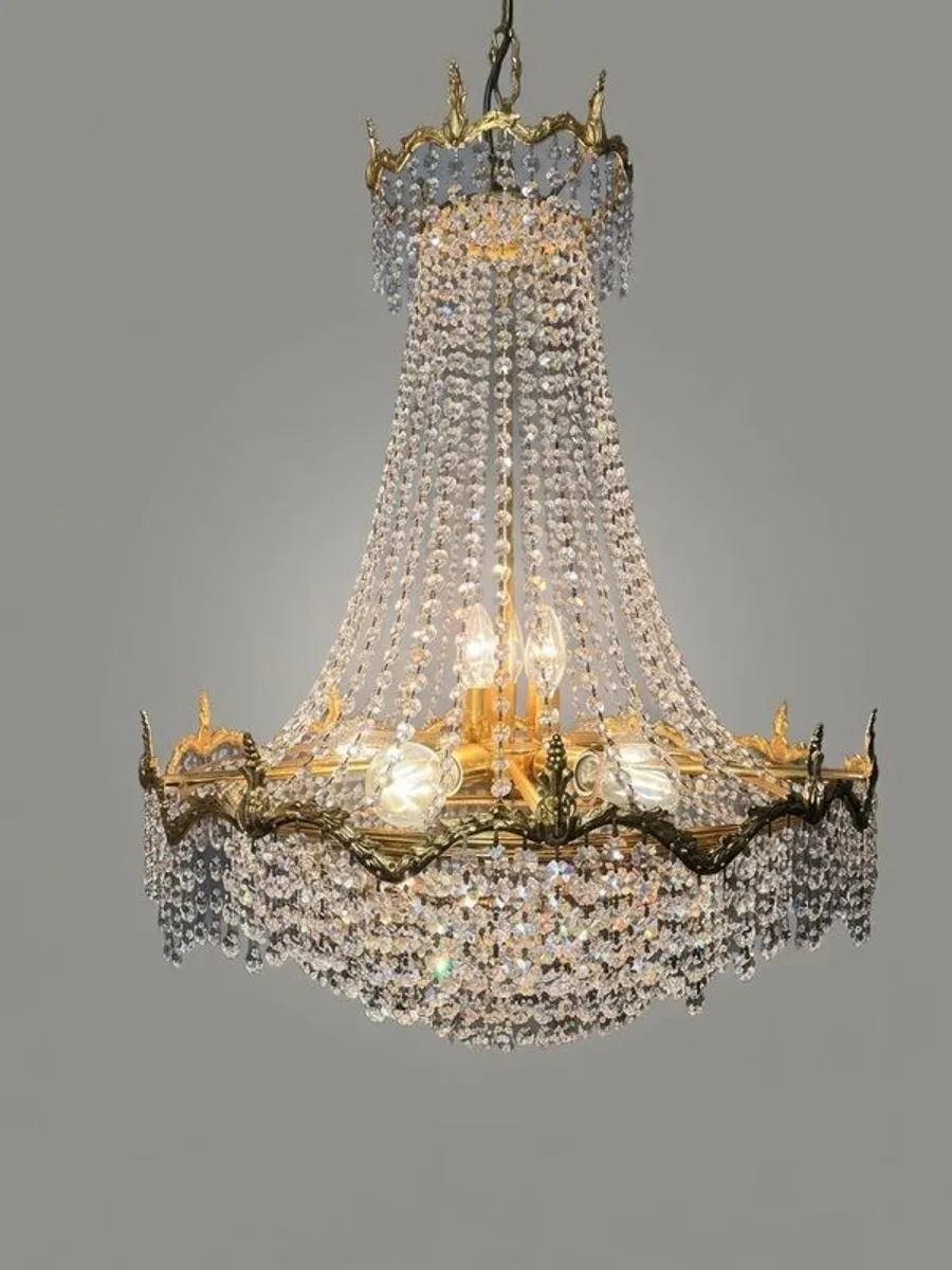 Empire Style Large Vintage French Cascading Chandelier - Image 2