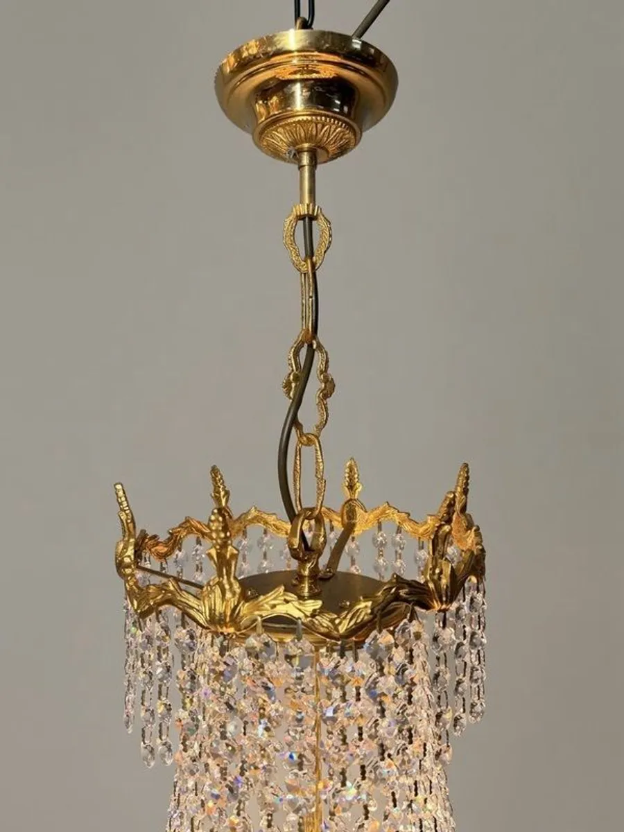 Empire Style Large Vintage French Cascading Chandelier - Image 3