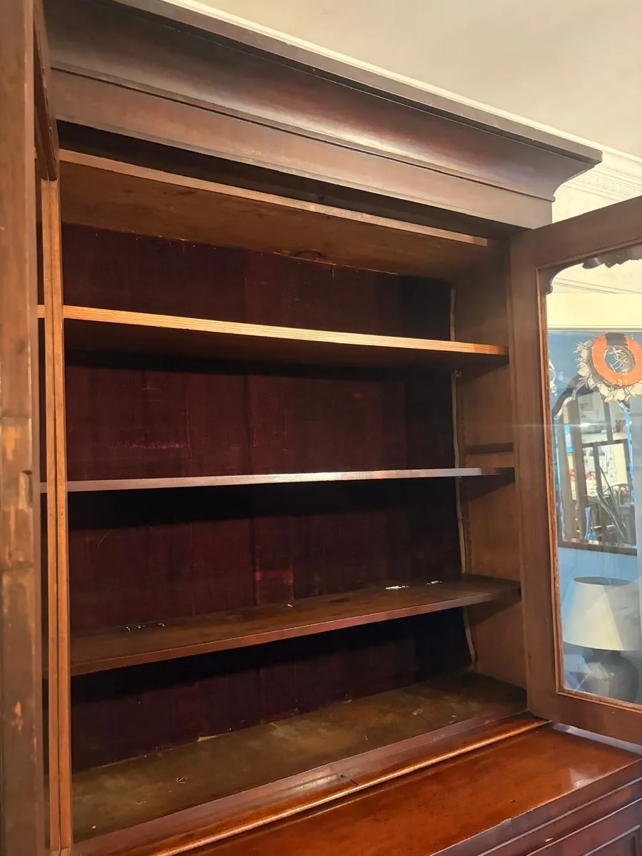 Antique Victorian mahogany bookcase secretary - Image 4