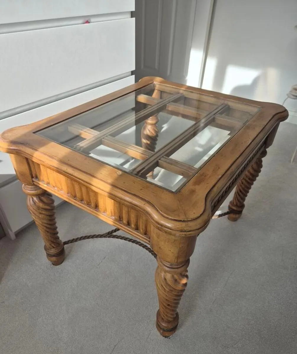 Coffee Table with Glass Top - Image 1