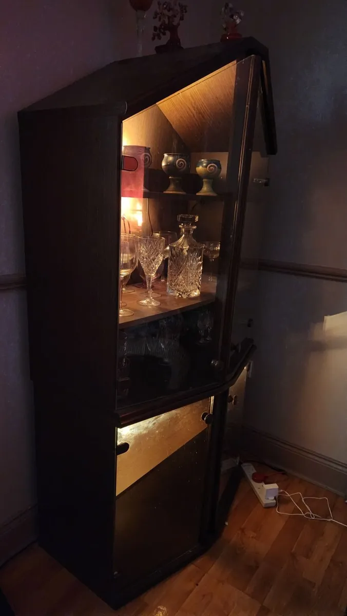 Vintage look Glass Cabinet with Lights - Image 3