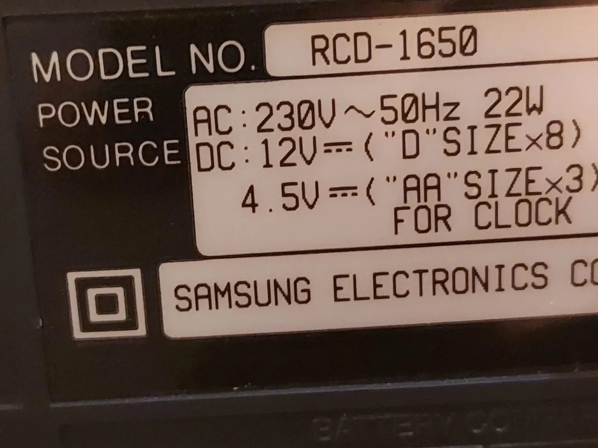 Samsung CD Player Stereo Radio Cassette Recorder, - Image 3