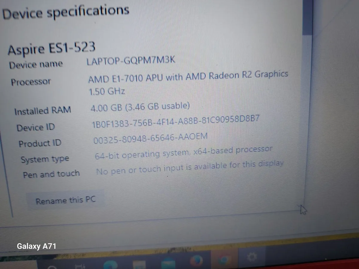 ACER ASPIRE LAPTOP ES1-523 Red, 4GB RAM, 500GB HDD - Image 2