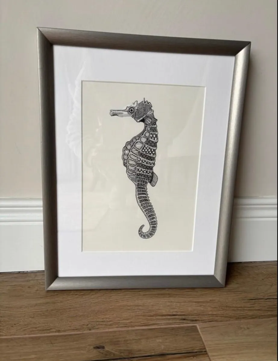 Framed seahorse print