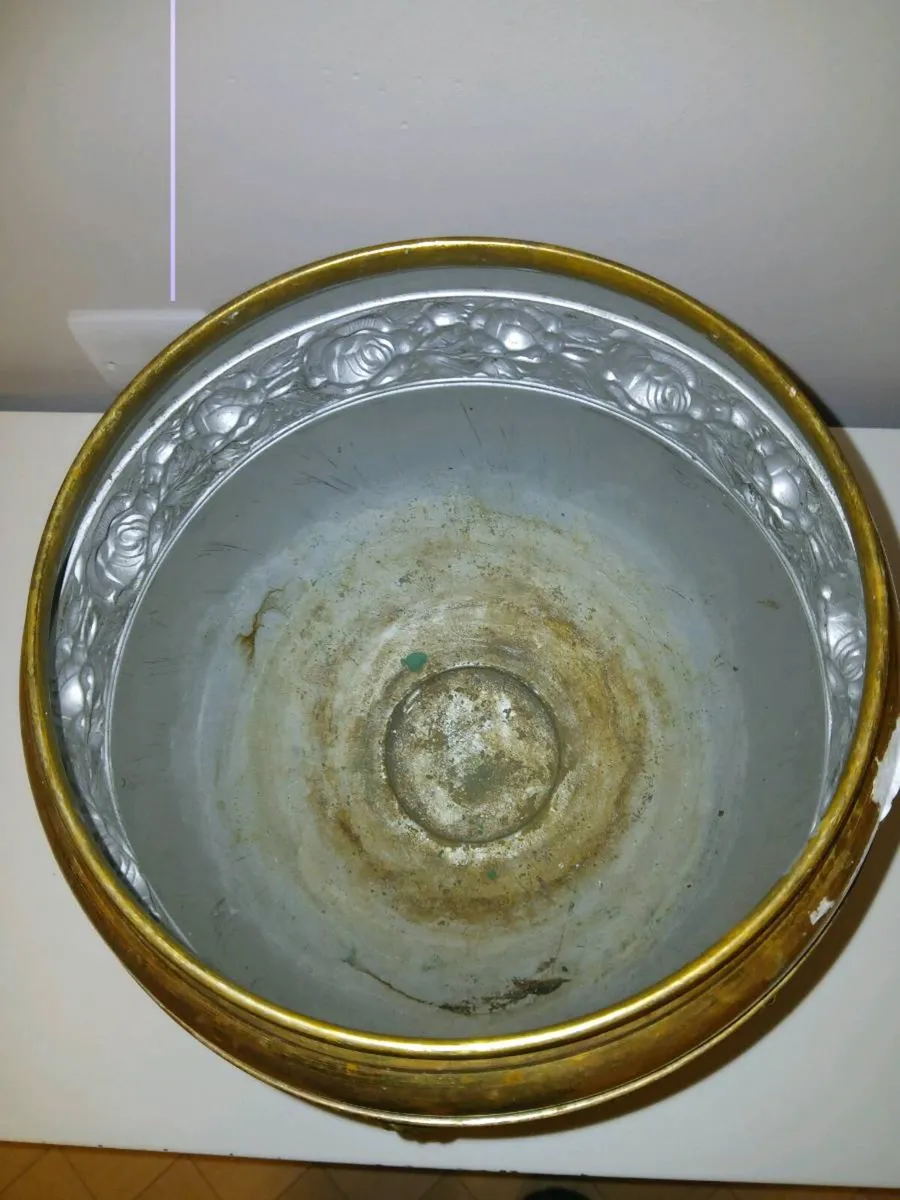 Antique Edwardian Beldray brass jardiniere - Image 2