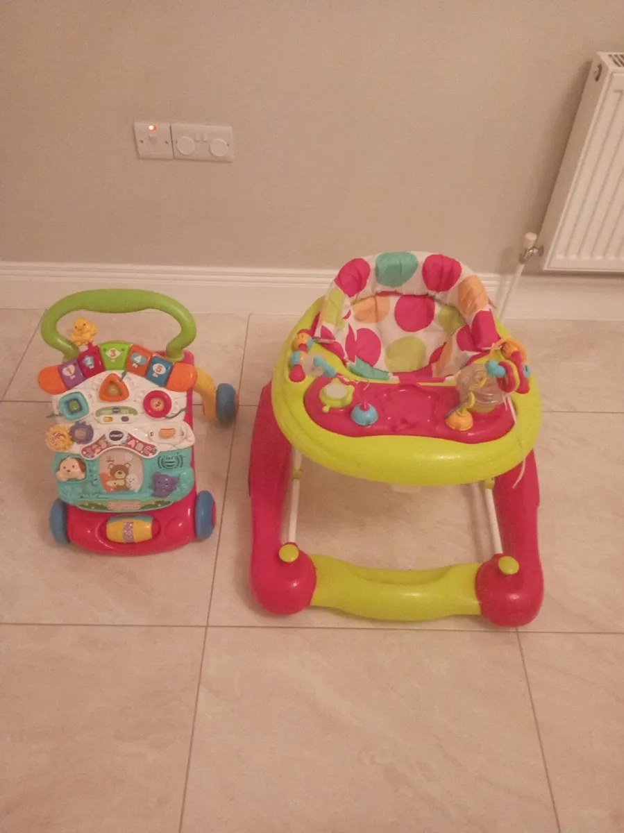 Vtech push along walker and baby walker - Image 1