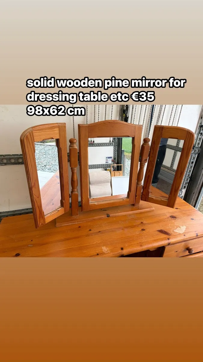 pine dressing table mirror - Image 1