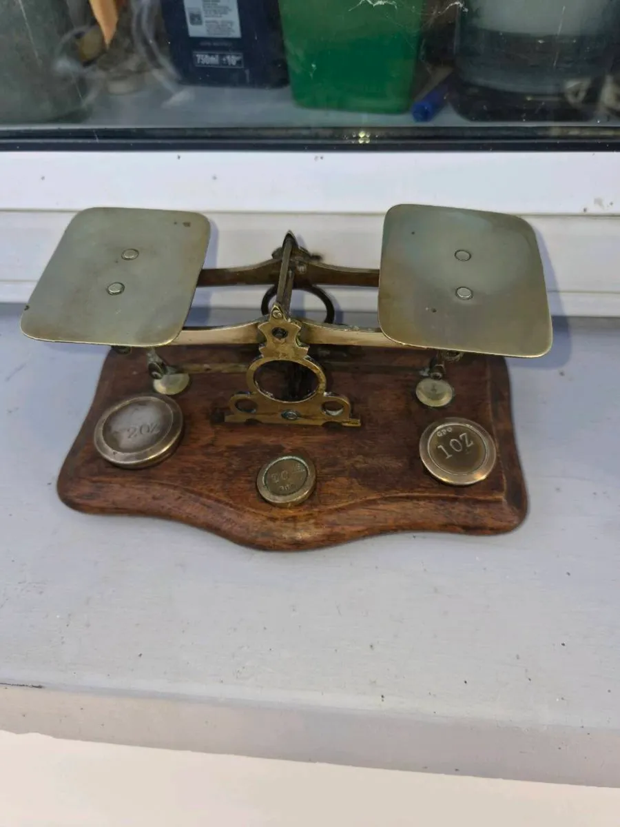 Old post office brass schales - Image 1