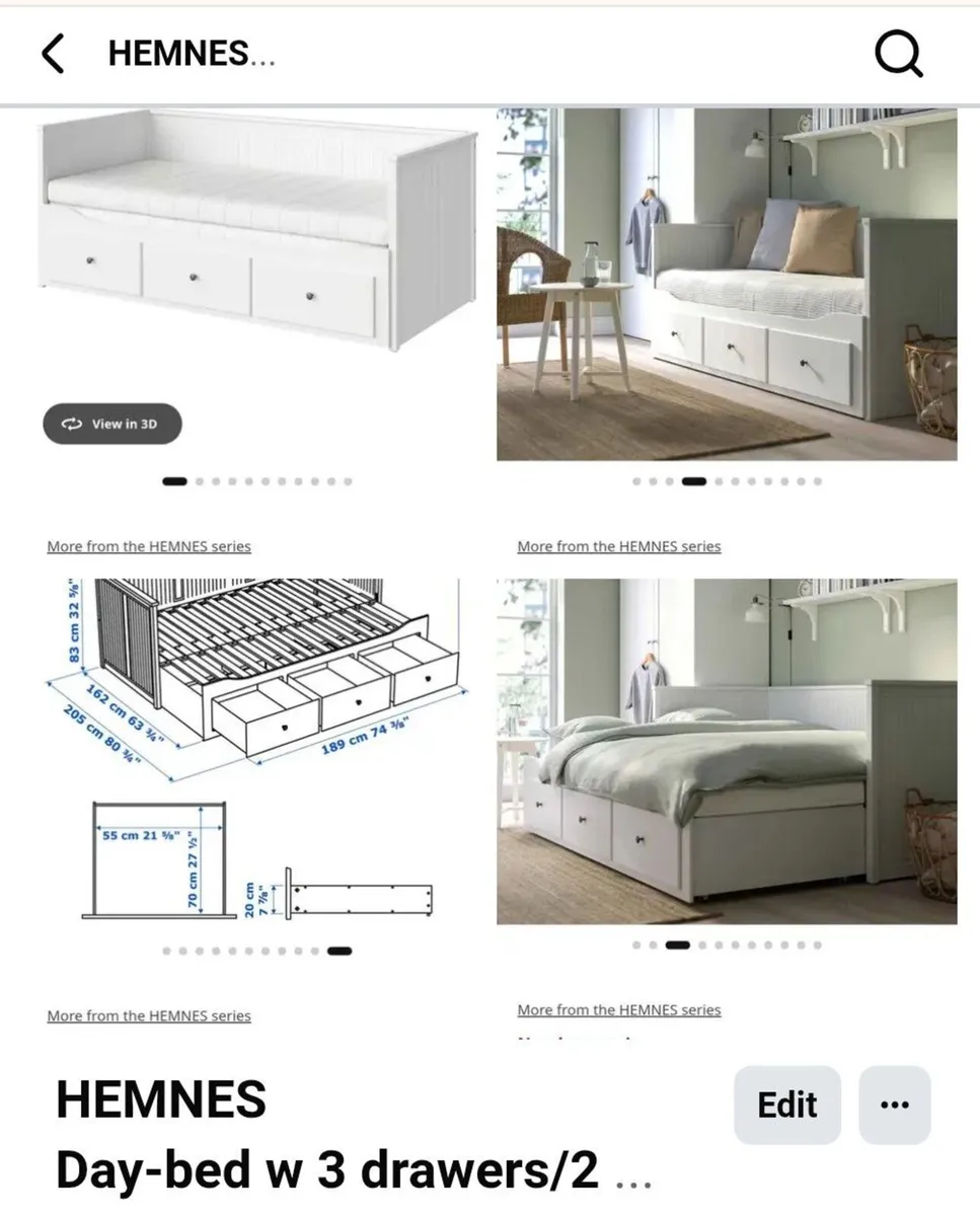 HEMNES Day-bed w 3 drawers/2 mattresses - Image 4