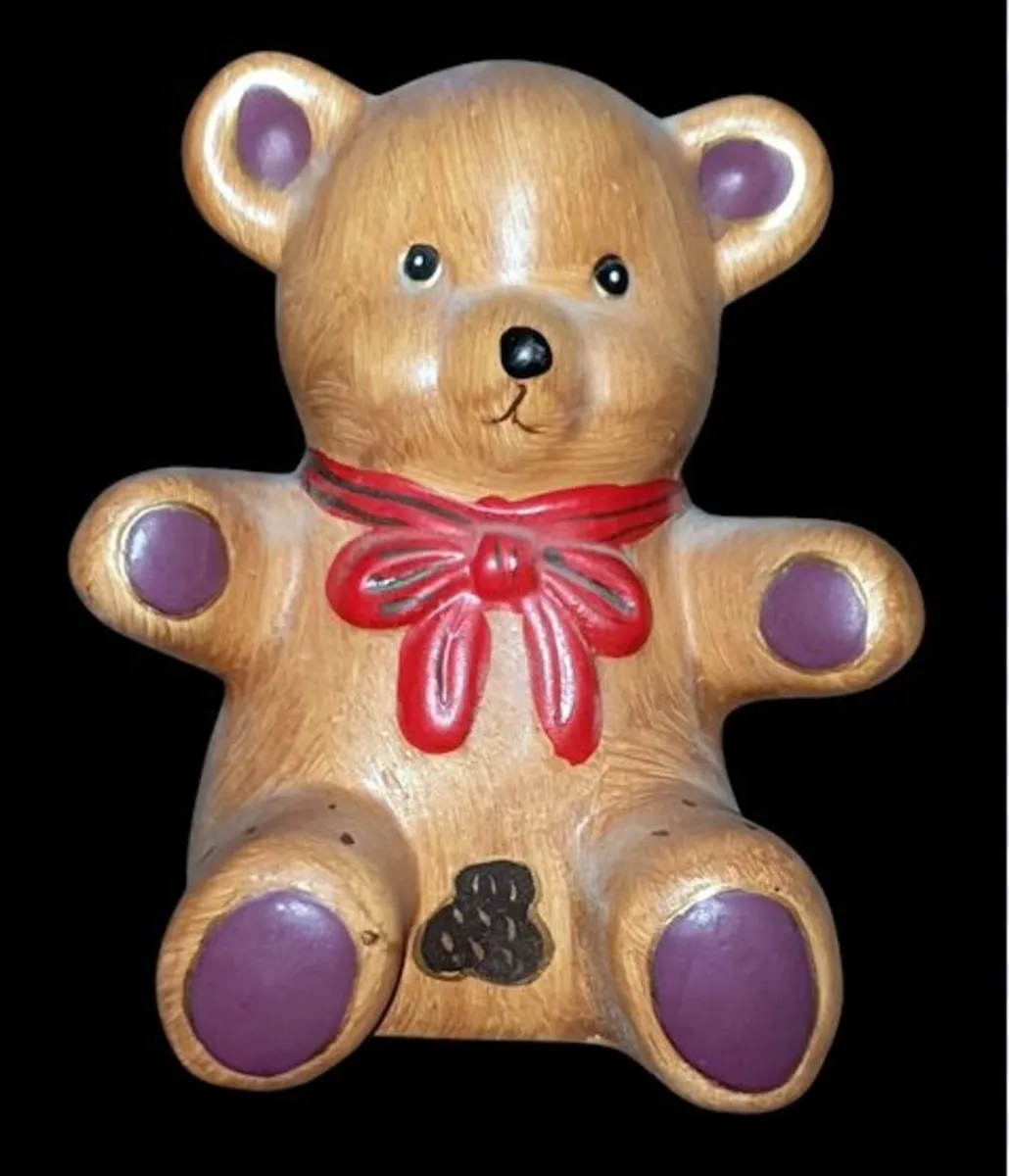 Pristine Vintage Ceramic Teddy Bear Coin Bank - Image 4