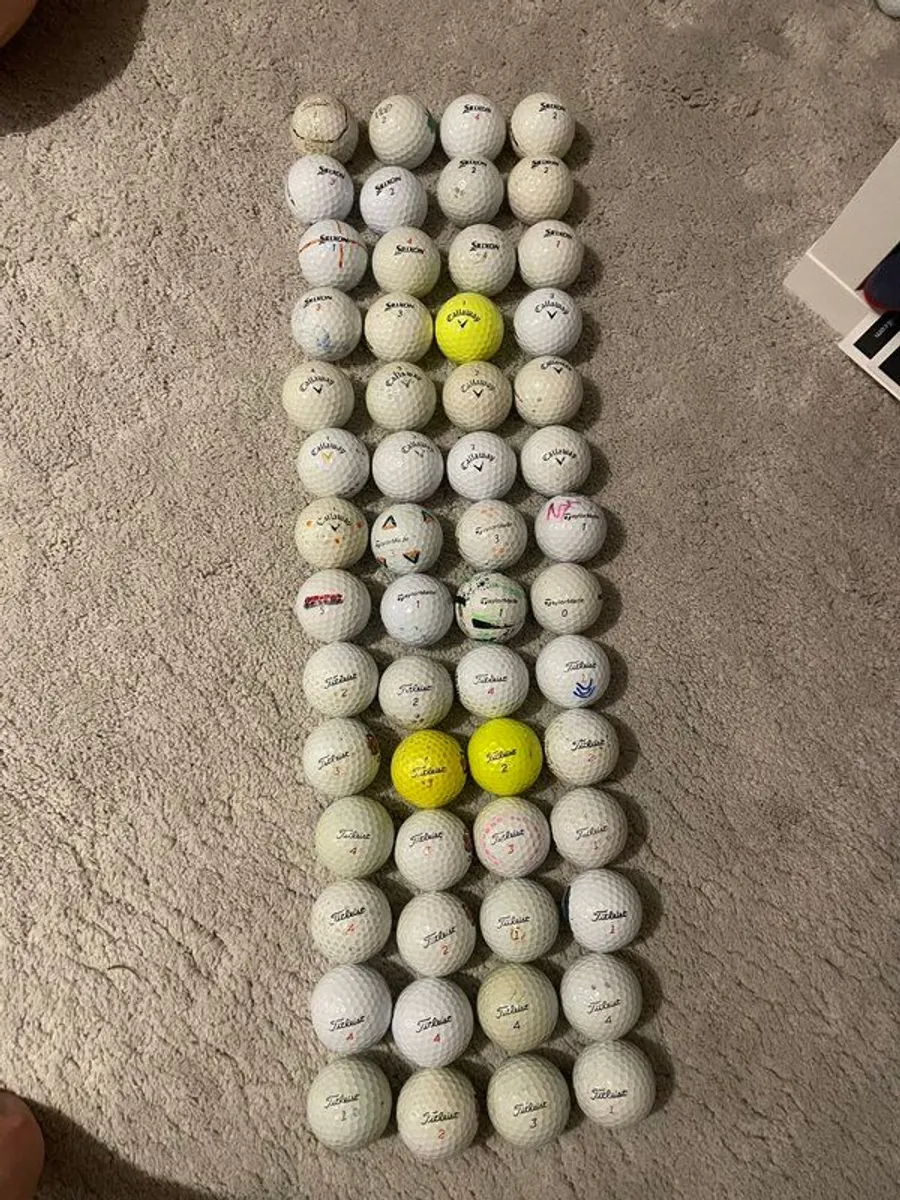 Golf balls - selected of 56 used mixed balls - Image 1