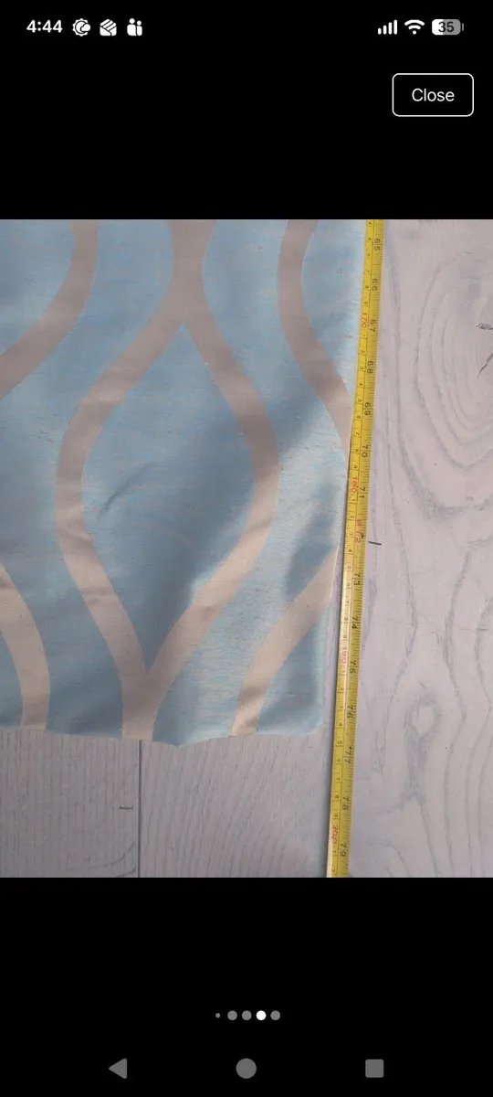 Pair of taffeta silk blackout lined curtains - Image 4
