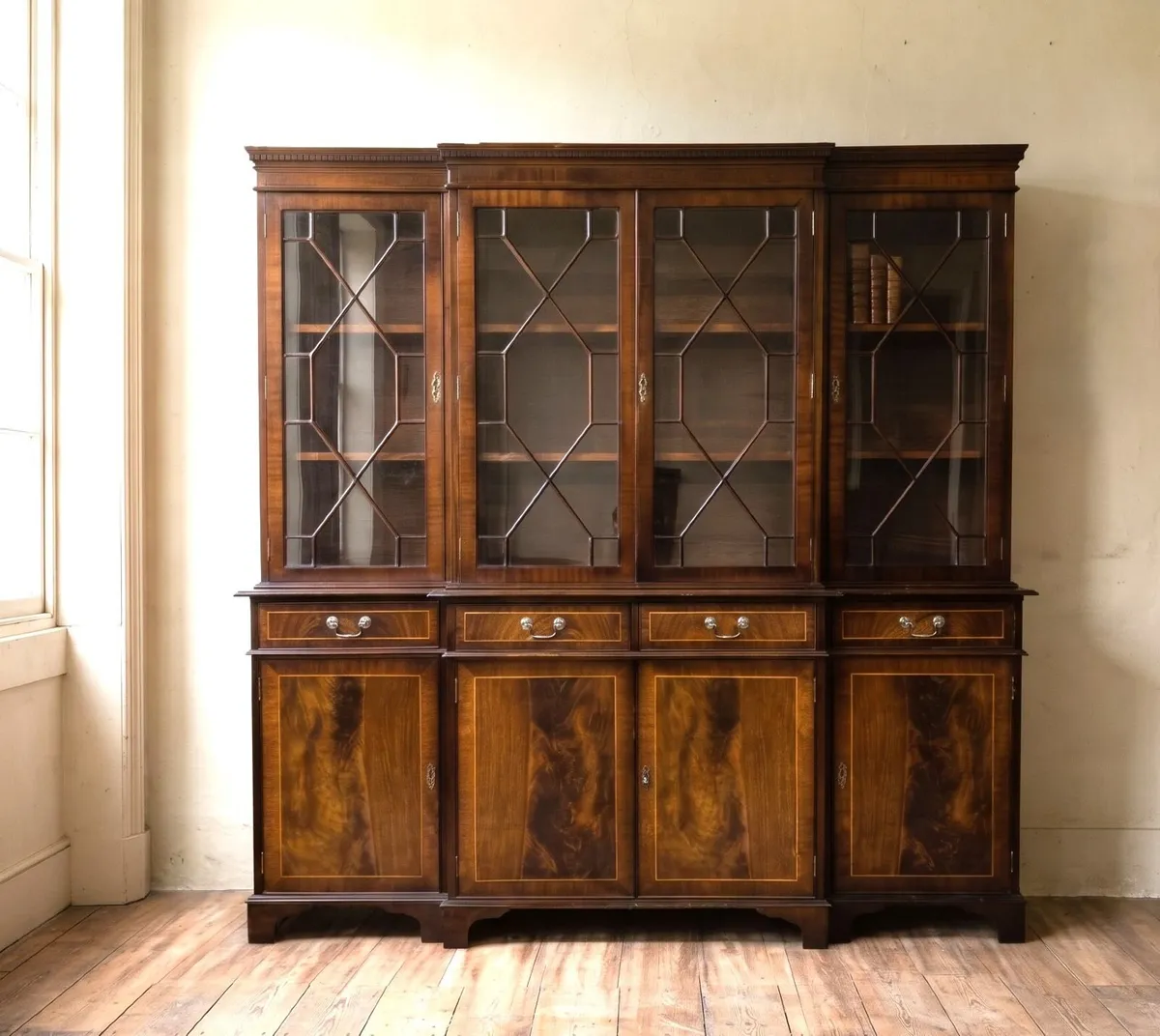 Large Vintage Mahogany Library Bookcase - Image 1