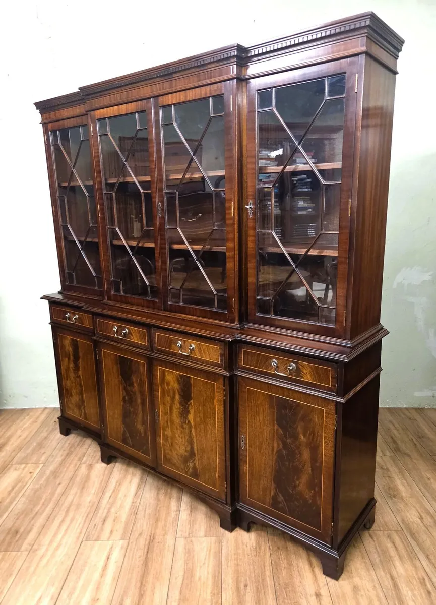 Large Vintage Mahogany Library Bookcase - Image 2