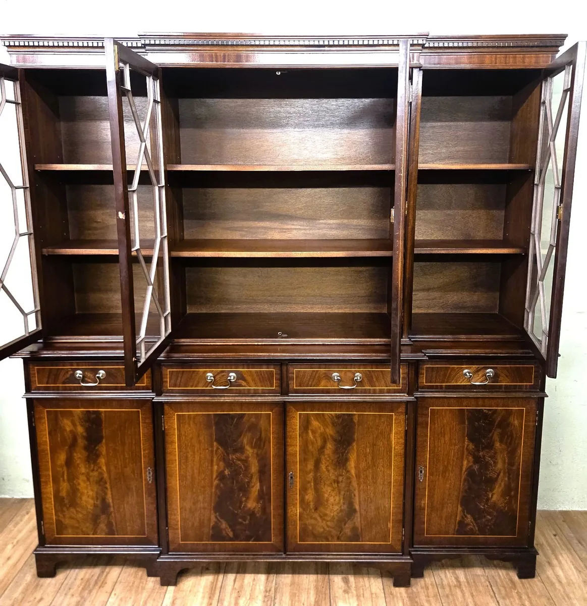 Large Vintage Mahogany Library Bookcase - Image 3