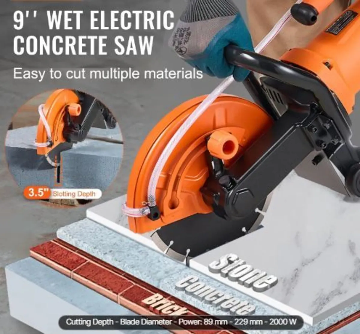 9"/22.9 cm Electric Concrete Saw - Image 4