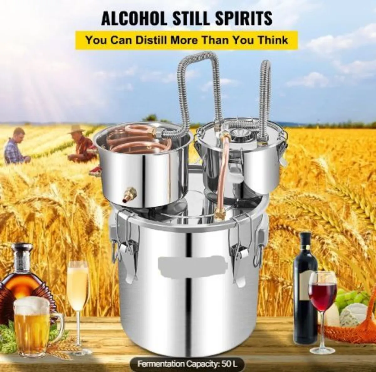 Alcohol Still, 50L SUS Water Alcohol Distiller - Image 1