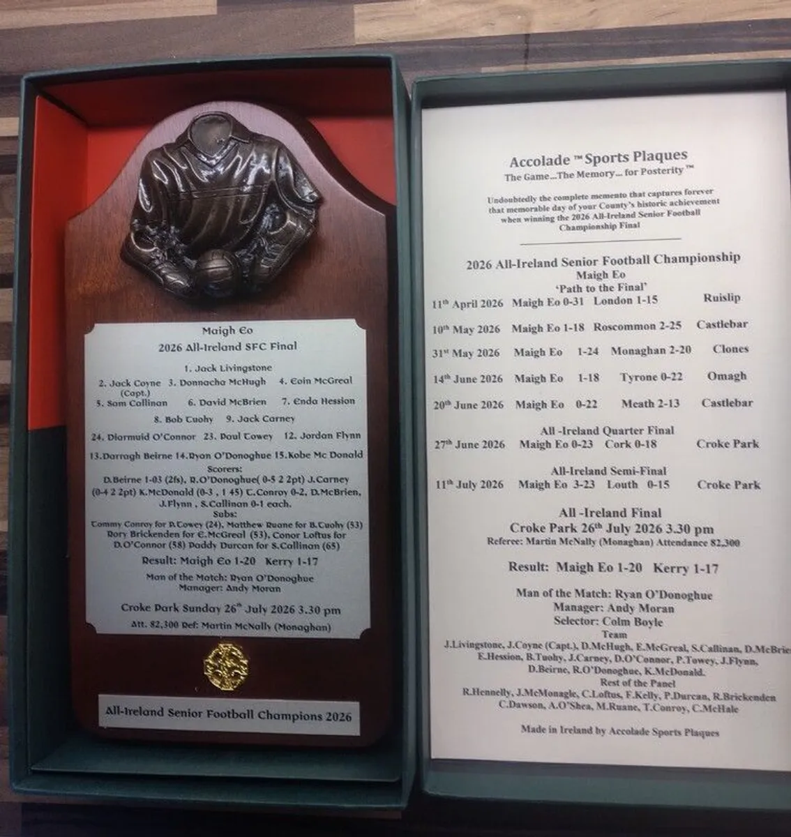 Mayo All Ireland Plaque 2026 - Image 1