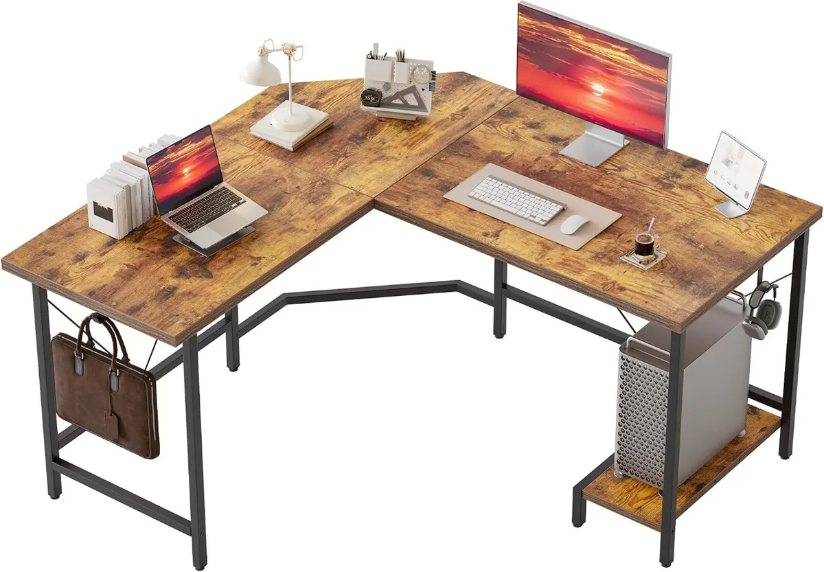 L Shaped Desk Diamond Design for Socket 120x110CM - Image 1