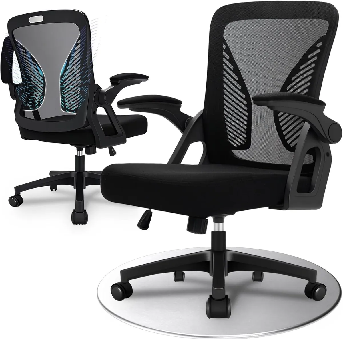Ergonomic Office Chair Desk with 90° Flip-Up - Image 1