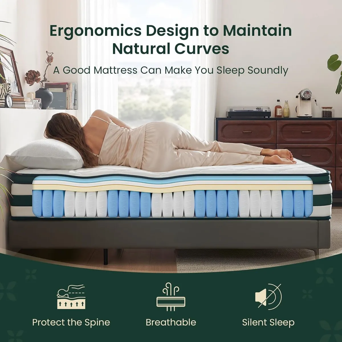 Mattress 12 Inch Hybrid Pocket Sprung 9-Zone - Image 4