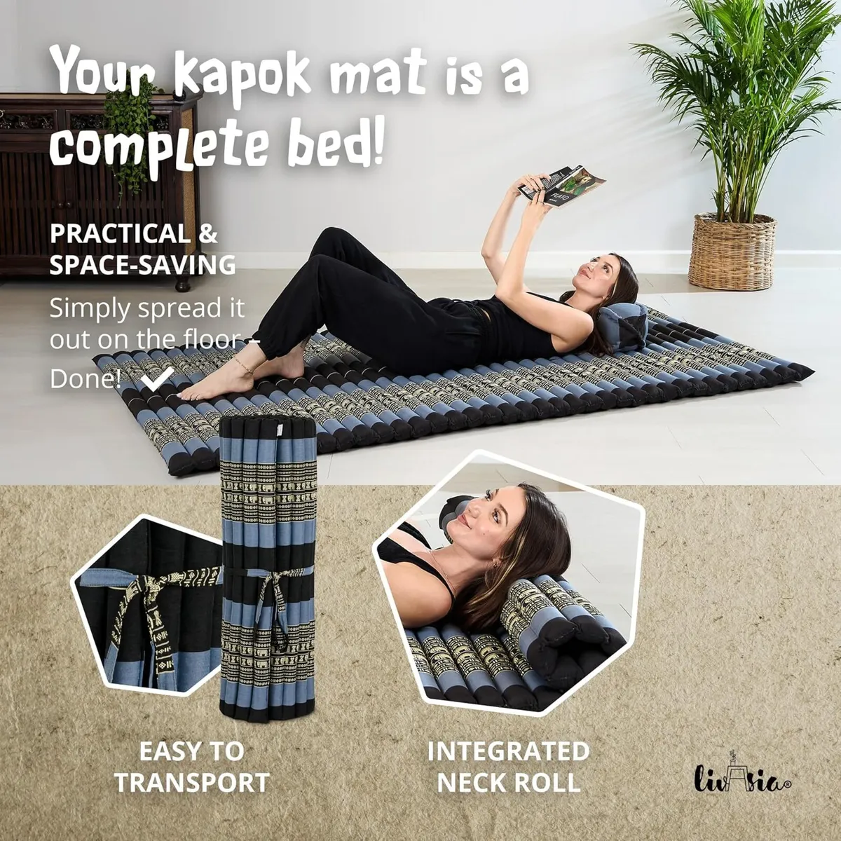 Mat Mattress L Wide Comfortable 79x43x1.8″ Guest - Image 4