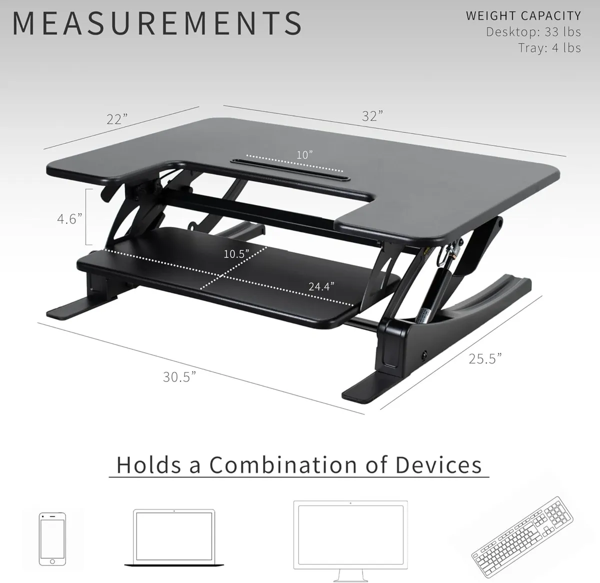 Adjustable Stand Up Desk Converter - Image 3
