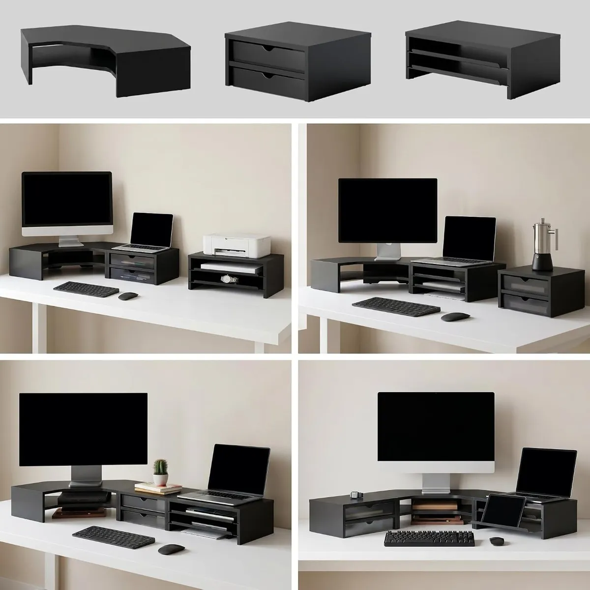 Monitor Stand 3 in 1 Modular L-Shaped Corner - Image 3
