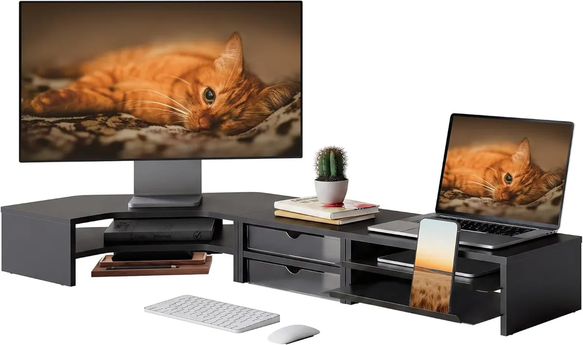 Monitor Stand 3 in 1 Modular L-Shaped Corner - Image 1