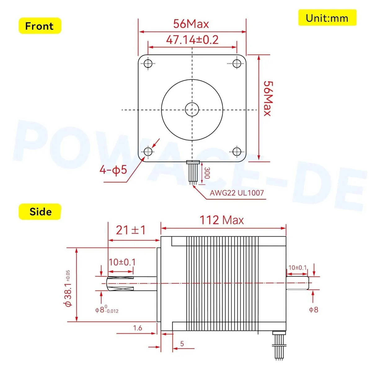 Nema 23 Stepper Motor Bipolar 2.8 Nm (Set of 3) - Image 3