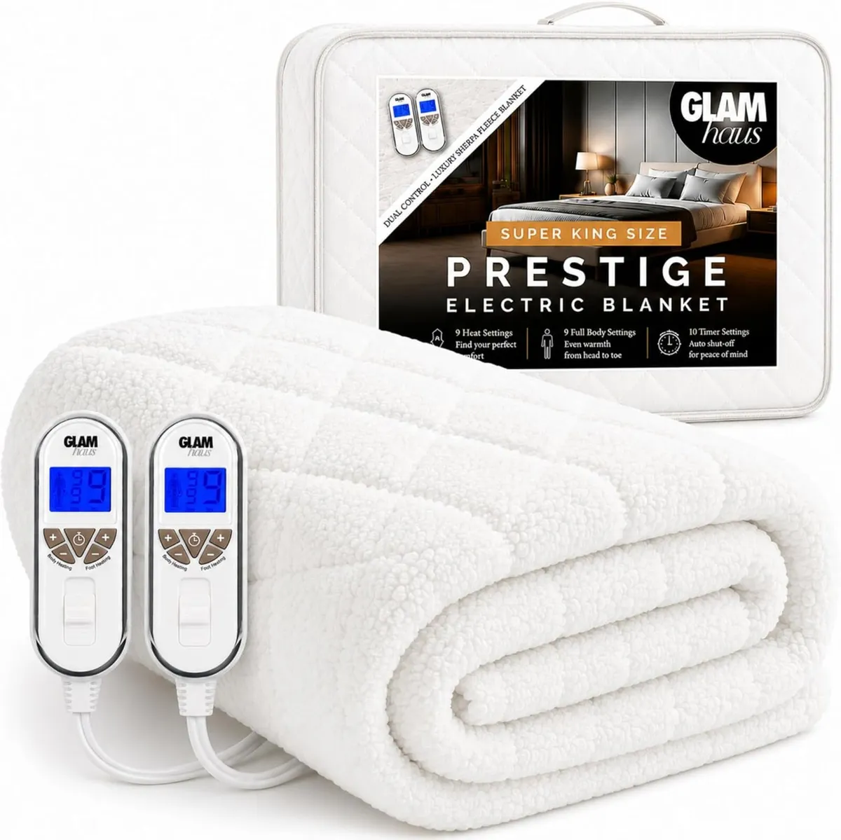 Electric Blanket Luxurious Diamond-Quilted Sherpa - Image 1