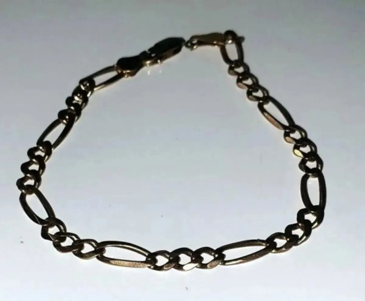 Vintage 9ct Gold Figaro Bracelet Fully Hallmarked - Image 2