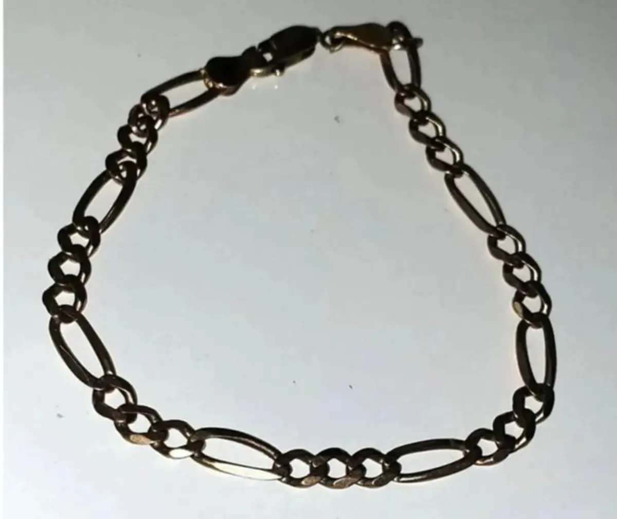 Vintage 9ct Gold Figaro Bracelet Fully Hallmarked - Image 3