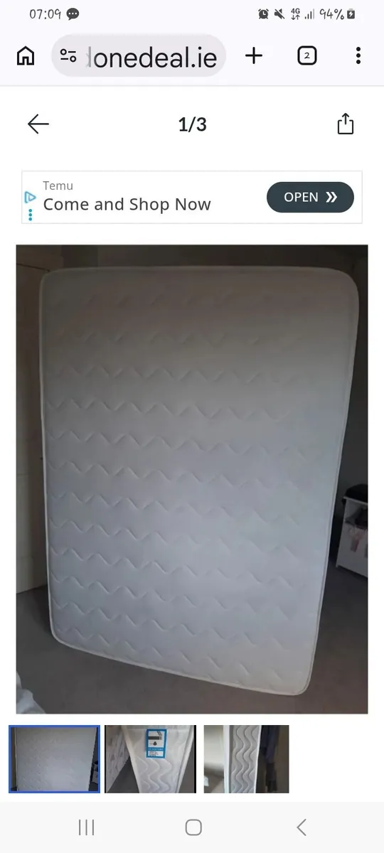 Double (4'6" x 6'3") Bonnell Spring Mattress, - Image 1