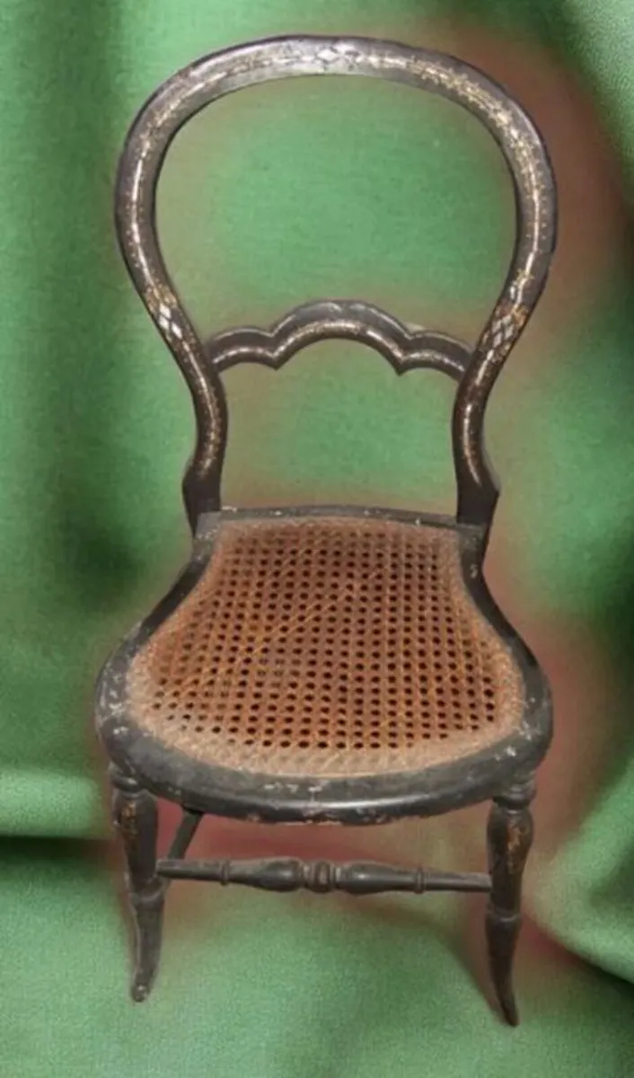 Victorian Ebonised Chair/Mother of Pearl Inlay - Image 2