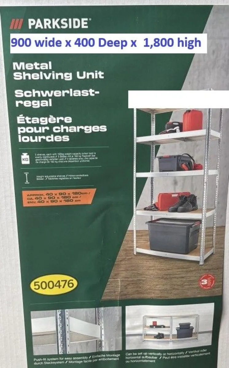 Metal Shelving Unit with 5 Shelves  - 1.8 h x 90 w - Image 3