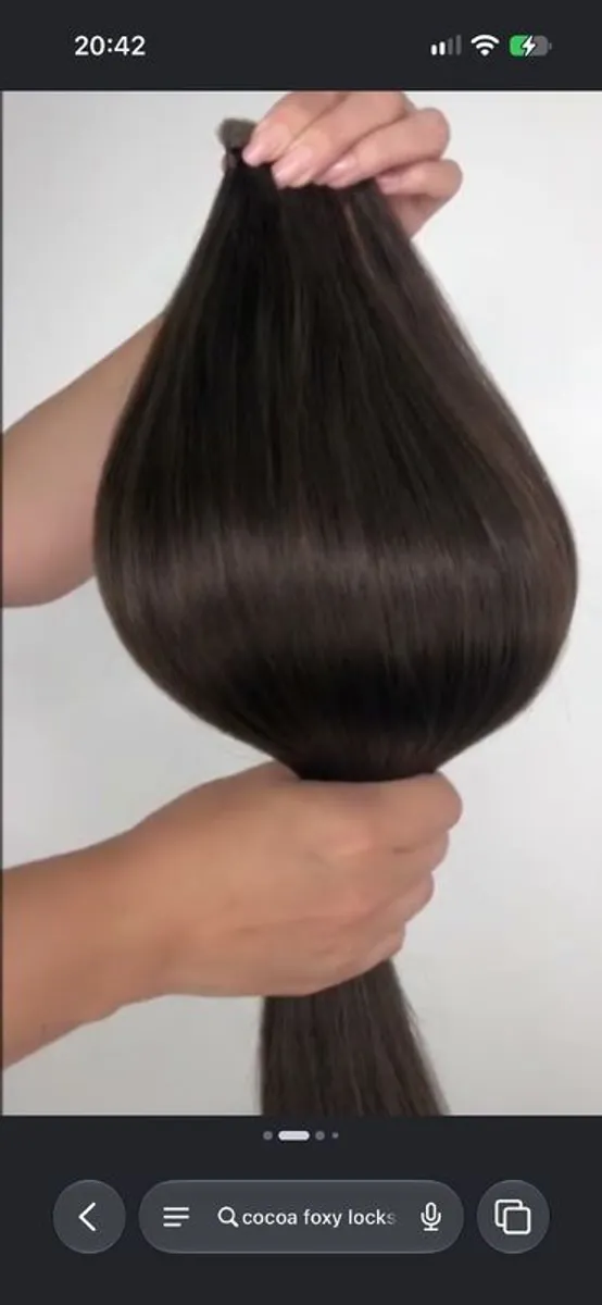 Human Clip in Hair Extensions , Foxy Locks 20inch shade "Cocoa" - Image 3