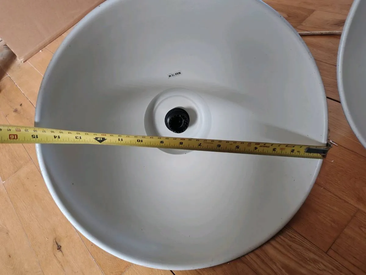 Large domed hanging light fittings (X2) - Image 4