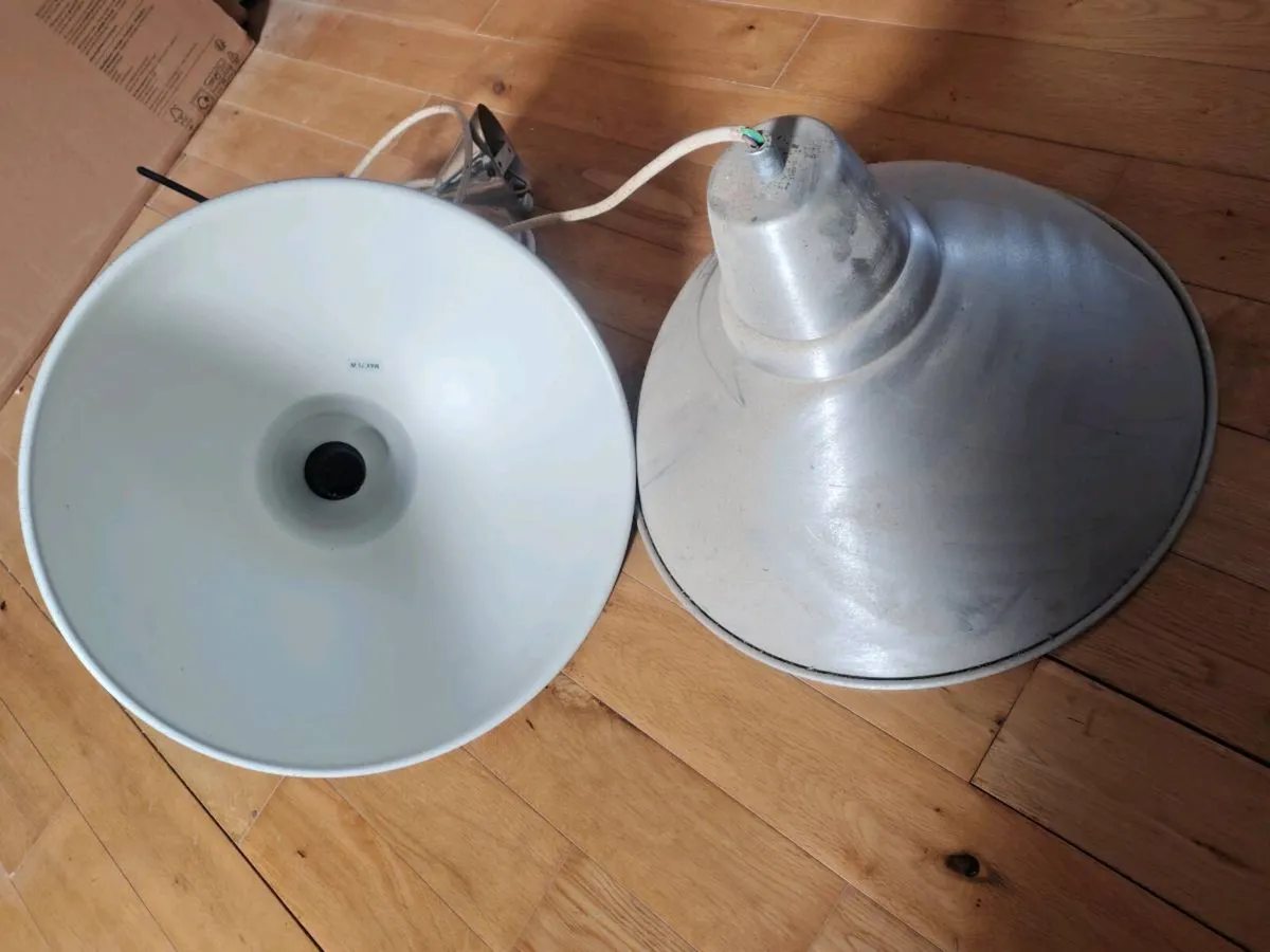 Large domed hanging light fittings (X2) - Image 2